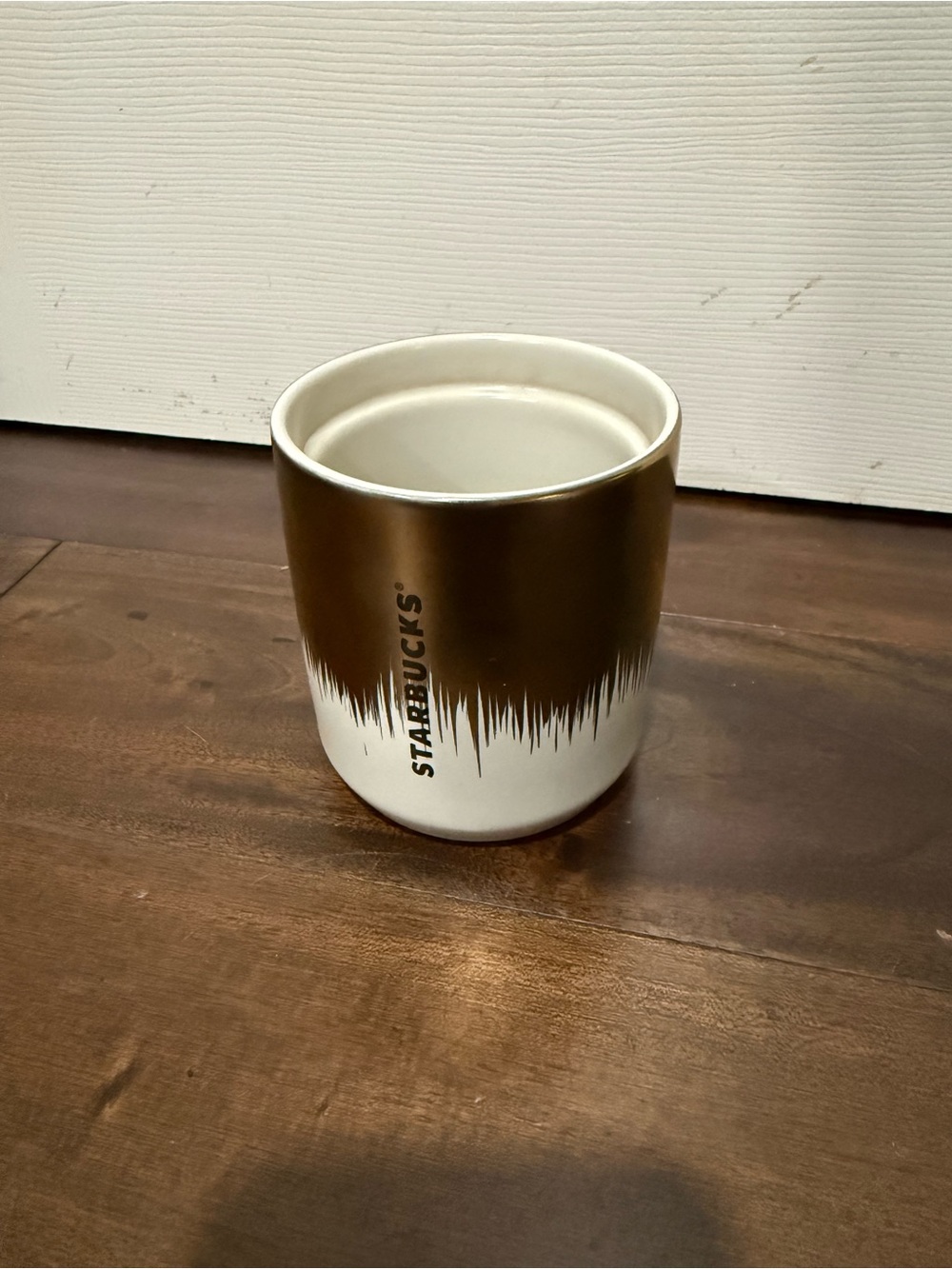 Starbucks Bronze & White Ceramic Cup 8 oz 236 mL Collectible Coffee Mug